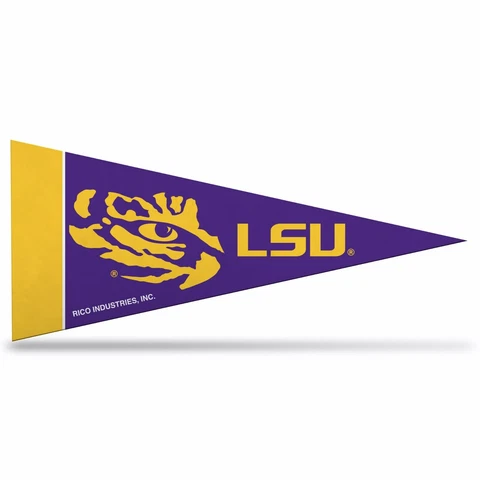 LSU Tigers Mini Pennants, 4" x 9" - Licensed by Rico - Made In USA Cover