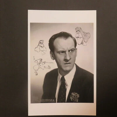 Impresión de Hans Conried Capitán Garfio con dibujos animados autografiados por Dave Woodman Foto 1 de 2