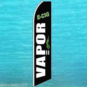 VAPOR E-CIG FLUTTER FEATHER FLAG Tall Vertical Advertising Sign Swooper Banner - Picture 1 of 5