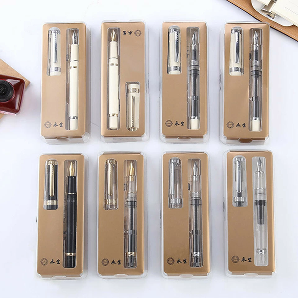 698 Plastic Piston Fountain Pen F/EF 0.5/0.38mm Extra Fine Nib Writing Wing Sung - Image 1 of 4