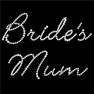 Diamonte Hotfix Wedding Transfers Rhinestones iron On Motif "Bride's Mum" -S 1 - Picture 1 of 1