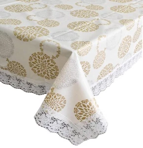 Rangoli Printed Design 6 Seater 60x90 inch Dining Table Cover - Cream - Picture 1 of 3