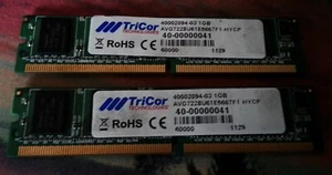2x TriCor 1GB 244 Minidimm SDRAM PC2-5300 DDR2-667MHz AVG7228U61E5667F1-HYCP - Picture 1 of 1