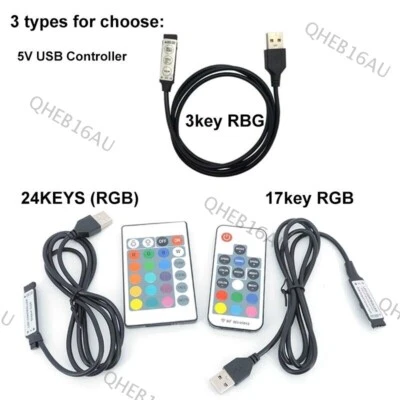 USB port 5V 3key 17key 24key 4Pin RGB LED strip light RF Controller Dimmer 23H - Image 1 of 4