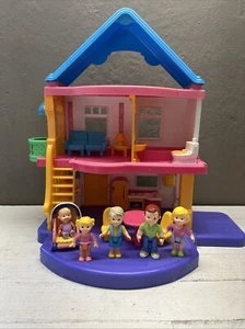 Vintage Fisher Price My First Dollhouse 14 Pieces Furniture & Posable Dolls 2005 - Picture 1 of 13