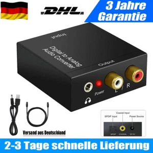 Digital to Analog Audio Converter L/R Optical Coaxial Toslink Adapter RCA Klinke - Bild 1 von 13
