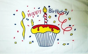 ALLES GLÜCKLICHE GEBURTSTAG KUCHENFLAGGE 5X3 PARTY FEIER PARTYS - Bild 1 von 1