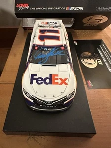 Denny Hamlin #11 AUTOGRAPHED FedEx Express 1 of 100 Nascar Diecast 1:24 Elite - Picture 1 of 7
