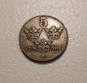 Sweden 5 Ore Coin 1942 - Circulated - Picture 1 of 2