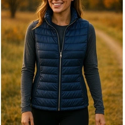 Calvin Klein Performance Down Puffer Vest Navy Blue Lightweight Packable | XL - Image 1 of 4