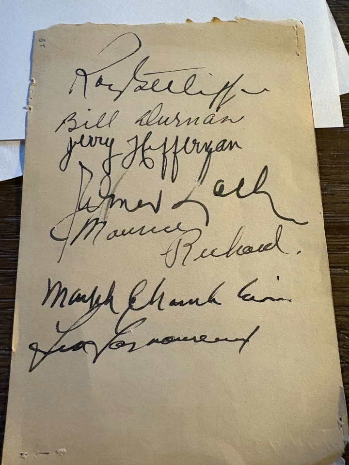 Montreal Canadiens 1943-43 autógrafo firmado tarjeta de hockey página álbum Bill Durnan Foto 1 de 1