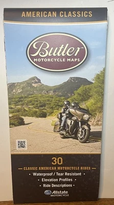 BUTLER MOTORCYCLE MAP AMERICAN CLASSICS 30 MOTORCYCLE RIDES - Image 1 of 2