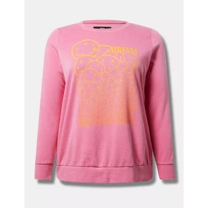 Torrid Women's Plus Size Pink Ombre Nirvana Fleece Crew Sweatshirt Size 3 3X New - Picture 1 of 7