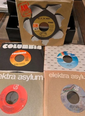 Mixed LOT OF 5 FIVE 45 rpm Vinyl Record 7" Carly Simon Judy Collins Carpenters + Foto 1 de 4