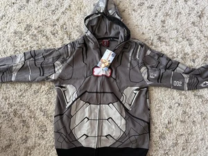 Marvel Iron Man 3 Hoodie Mens Medium Full Zip Mask Hood War Machine Avengers - Picture 1 of 7
