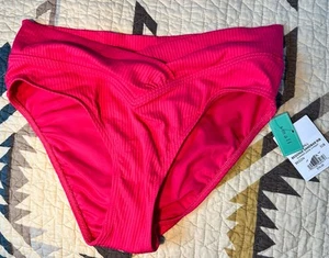 Neu Sunsets Begonia Sandbar gerippt V vorne Sommer Liebe Badehose pink Small neu mit Etikett - Bild 1 von 4