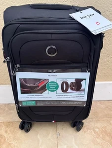 20" Delsey Paris Softside Spinner - Carry On (Black) - Picture 1 of 10