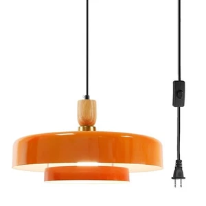 Plug in Pendant Light Modern Pendant Lamp E26 Vintage Hanging Light Fixture w... - Imagen 1 de 6