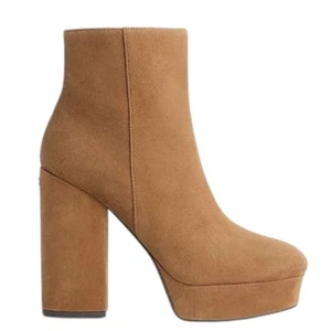 COACH Booties Women's Size 7.5B IONA Platform High Block Heel Coconut - Picture 1 of 7