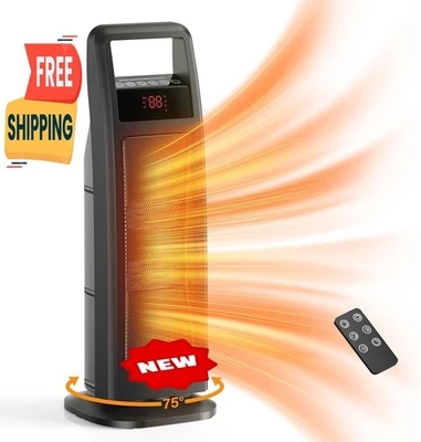 Calefactor eléctrico de interior, 1500 W, con termostato, oscilación de 75°, tem Foto 1 de 4