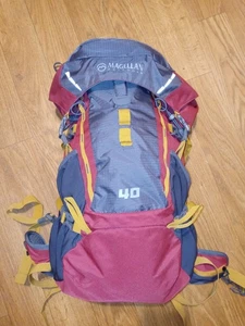Red Magellan Outdoors 40 Liter Backpacking Hiking Backpack Never Used Rain Cover - Picture 1 of 6