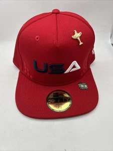 2025 Ryder Cup Bethpage Mütze Kappe schwarz USA rot nicht verstellbar Größe 7 3/8 – neu - Bild 1 von 9