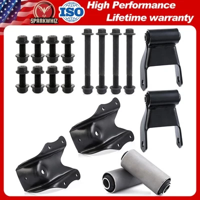 Rear Leaf Spring Shackle Bracket Hanger Kit For Ford F150 F250 F350 Bronco US Foto 1 de 4