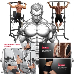 Station de Musculation Multifonction Power Tower Tractions Dips Abdos - Imagen 1 de 24