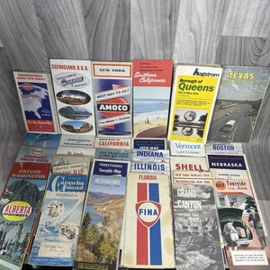 Vintage Lot 30 Tankstelle USA Straßenkarten 40er-70er Jahre - Bild 1 von 4