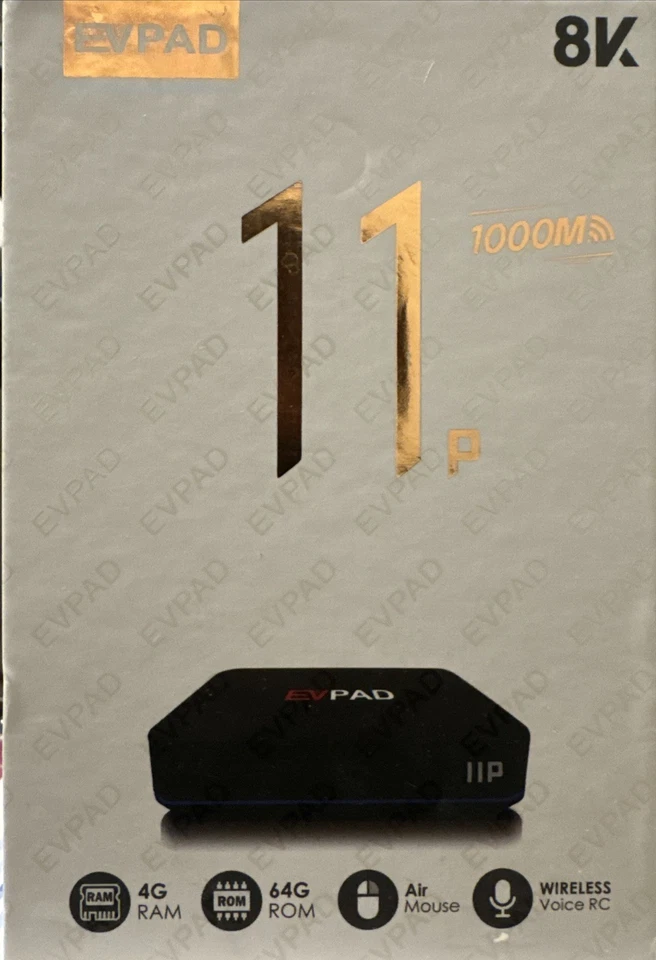 EV PAD 11P Android TV Box 4 GB RAM + 64 GB 8K HD Doppio Wi-Fi. Spedizione Stesso Giorno! LEGGI - Immagine 1 di 1