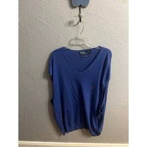 Polo por Ralph Lauren Suéter Chaleco Para Hombres 4XB Azul Cuello en V Golf Pima Algodón - Imagen 1 de 7