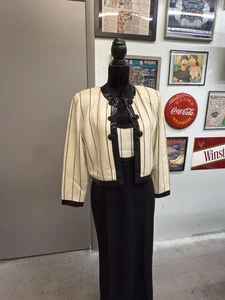 St John Evening Marie grau Paillette Kleid Anzug weiß schwarz Glitzer atemberaubend 12 - Bild 1 von 21