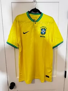 Nike Brazil 2022-2023 Home Soccer Jersey DN0680-742 Medium Yellow - Picture 1 of 3