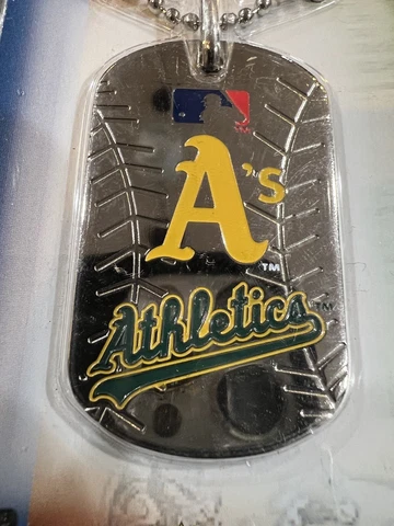 Oakland Athletics Metal MLB team logo dog tag Necklace foco Cover