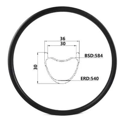Llantas de carbono para bicicleta MTB XC AM de 27,5 pulgadas 650b 30/33 mm de ancho 30 mm de profundidad Foto 1 de 4
