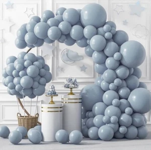 RUBFAC 129pcs Dusty Blue Balloons Different Sizes 18 12 10 5 Inch for Garland🎈 - Picture 1 of 5