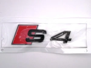 Audi S4 Gloss Black Badge Small Emblem Tailgate Boot Lid - Picture 1 of 1