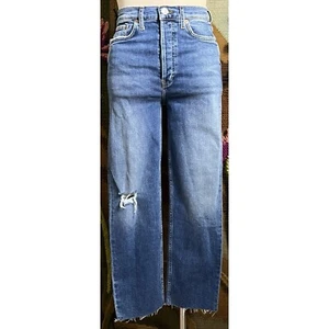 Re/Done Redone High Rise Stovepipe Straight Leg Blue Jeans 27 - Picture 1 of 15