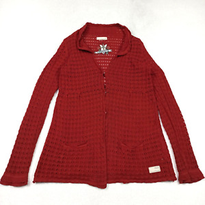Odd Molly Größe 2 - M Rot Offen Strickjacke Baumwolle Hemd Pullover 665 M