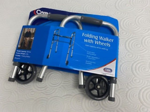 Folding Walker w/ wheels Lightweight for Seniors, Adult Walker, Portable Medical