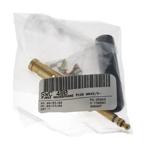 New Brass Aviation Microphone Plug P/N SWC-480, M642/5-1, PJ068 - Picture 1 of 1