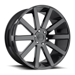 22x9.5 +20 DUB 1PC S219 Shot Calla 6x5.5 Gloss Black Wheels (Set of 4) - Picture 1 of 3