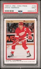 1990-91 O-Pee-Chee (OPC) Premier STEVE YZERMAN #130 Detroit Red Wings - PSA 9