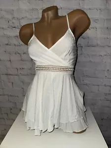 Shein Jumpsuit Overall weiss getupft Wickeloptik mit Rock Grösse XS - Bild 1 von 6