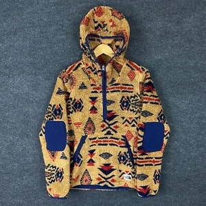 The North Face Womens Jacket S Brown Aztec Campshire Fleece Hooded Long Sleeve - Picture 1 of 22