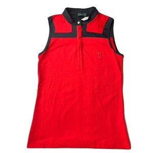 Camisa polo de golf GOLFINO Glacier Club para mujer roja negra sin mangas Lycra XS - Imagen 1 de 8