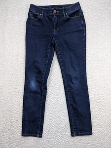 Chicos Straight Leg Jeans Womens 3 Short (16S) Blue Low Rise Dark Wash - Picture 1 of 11