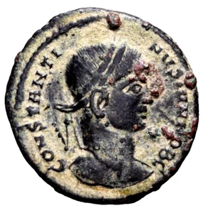 Uncleaned as Found BOLD Constantine II VOT ESIS Wreath of Success Roman Coin - Picture 1 of 4