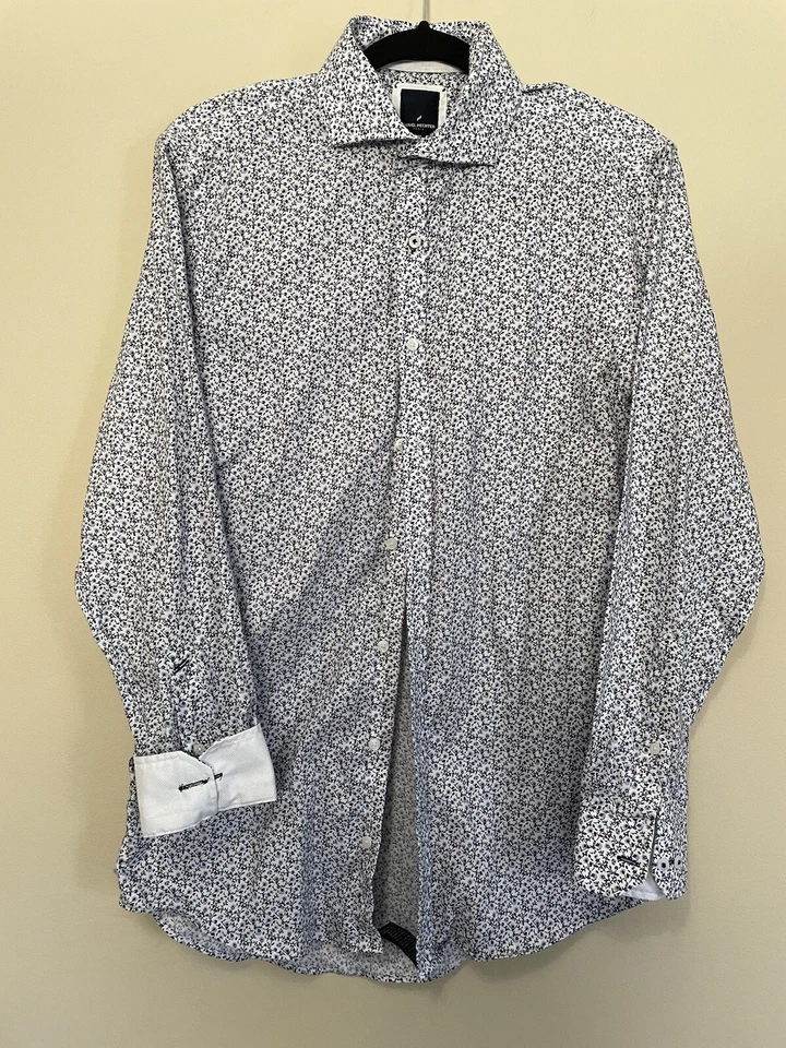 Daniel Hechter Paris Mens Med Long Sleeve No Iron Modern 100% Cotton Button Down - Image 1 of 4