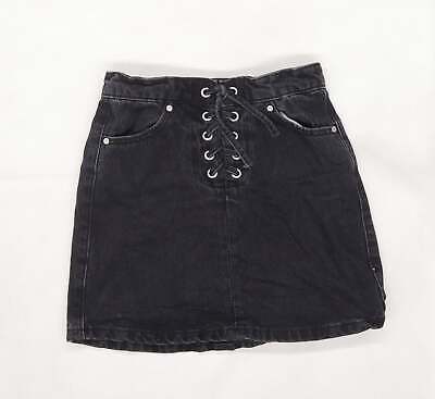 Candy Couture Girls Black  Cotton A-Line Skirt Size 10 Years  Regular Zip • 6.14€
